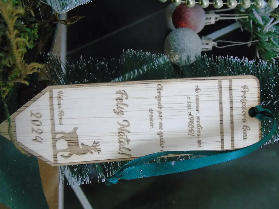Marcador de Livro Lápis Natal  Personalizado 4