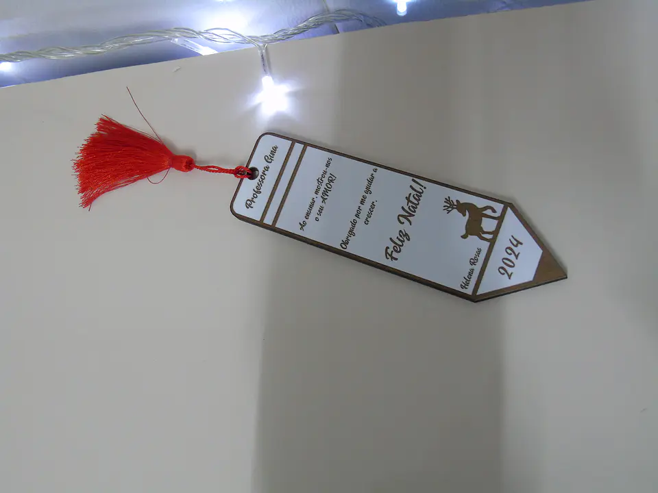 Marcador de Livro Lápis Natal  Personalizado 1