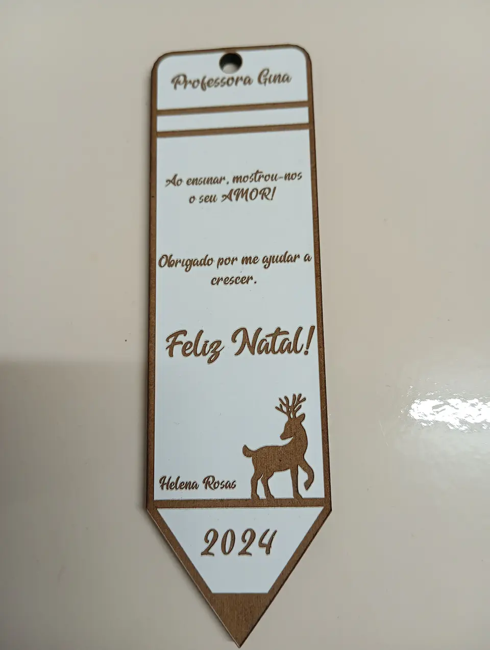 Marcador de Livro Lápis Natal  Personalizado 2
