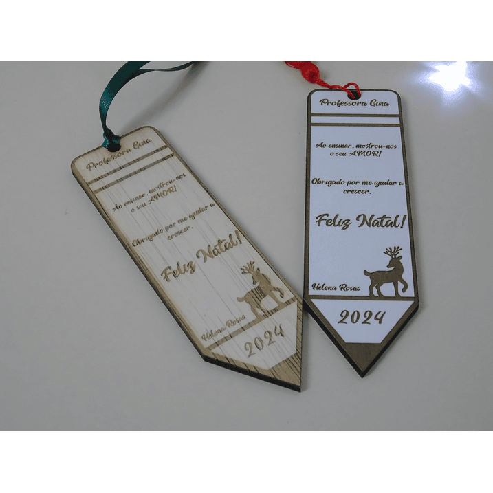 Marcador de Livro Lápis Natal  Personalizado 6