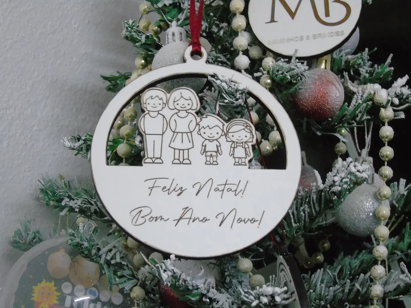 Bola Natal Família Personalizada  4