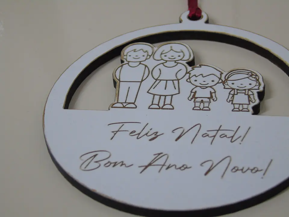 Bola Natal Família Personalizada  5