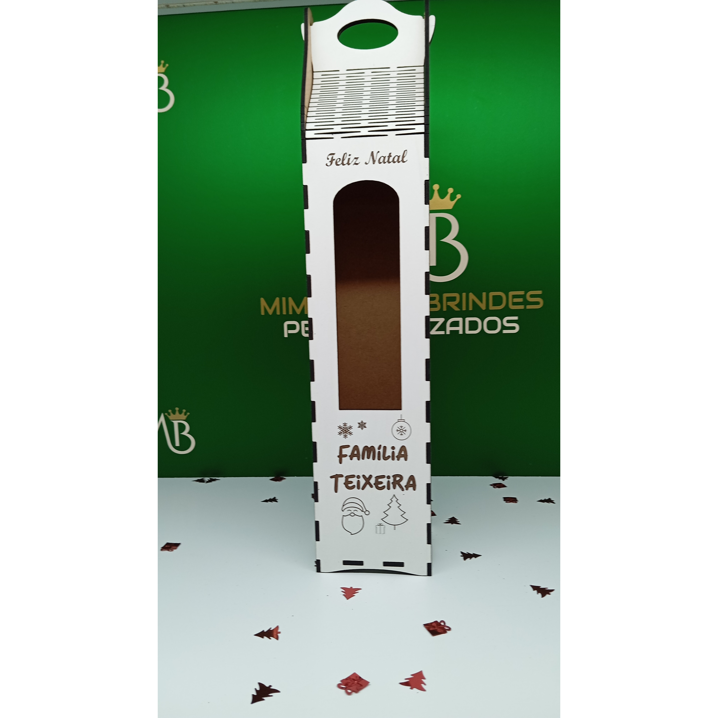 Caixa Garrafa Vinho Natal  1