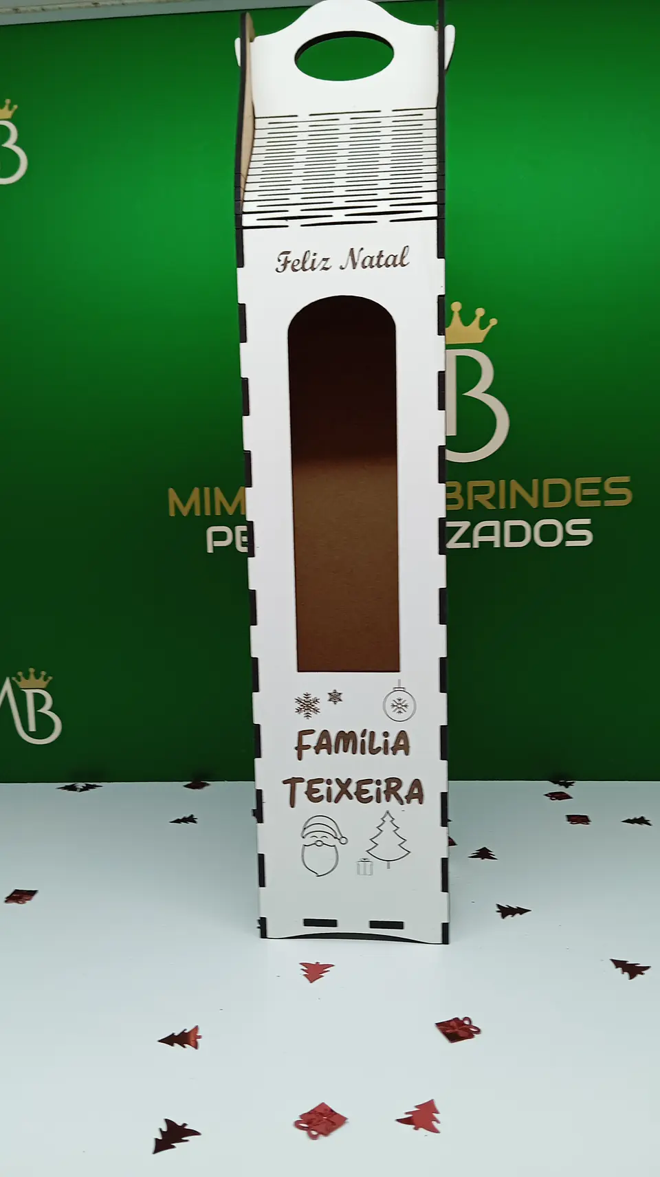 Caixa Garrafa Vinho Natal  1