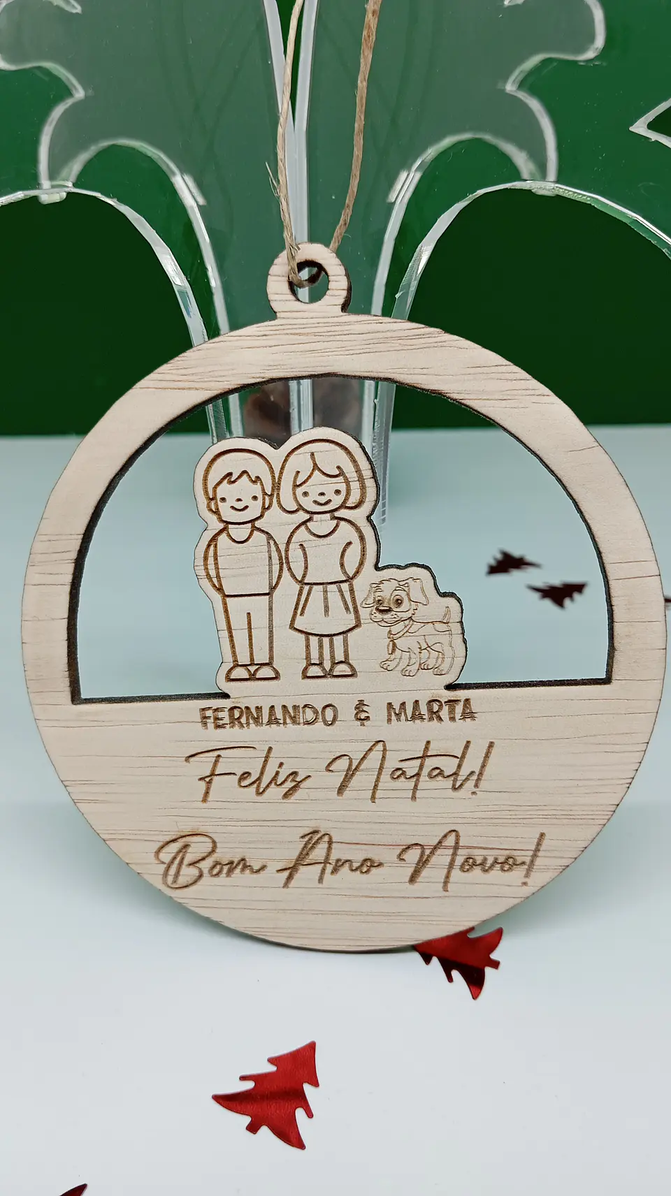 Bola Natal Família Personalizada  6