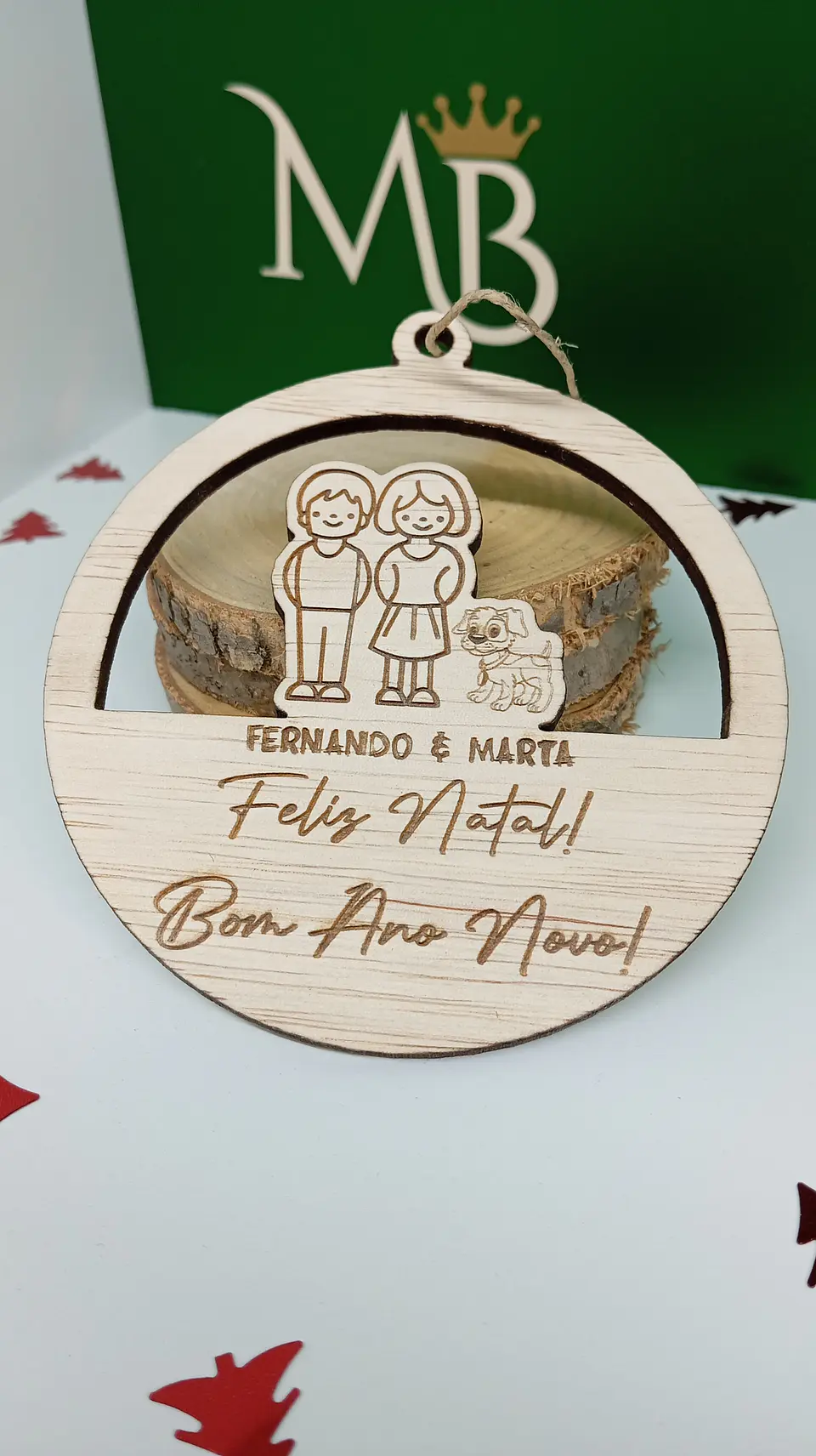 Bola Natal Família Personalizada  7