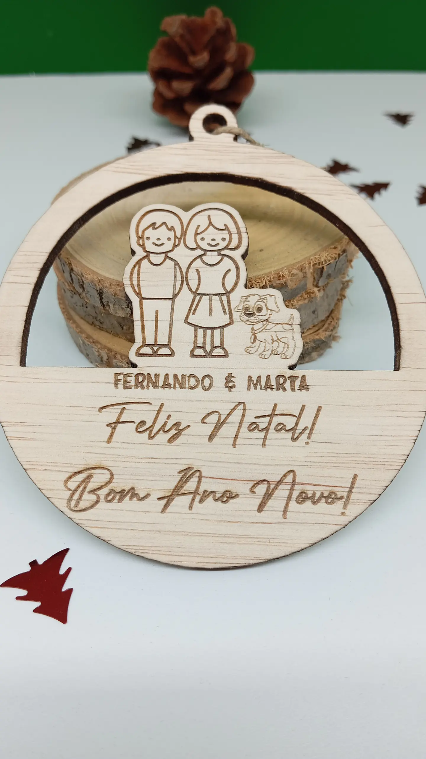 Bola Natal Família Personalizada  8
