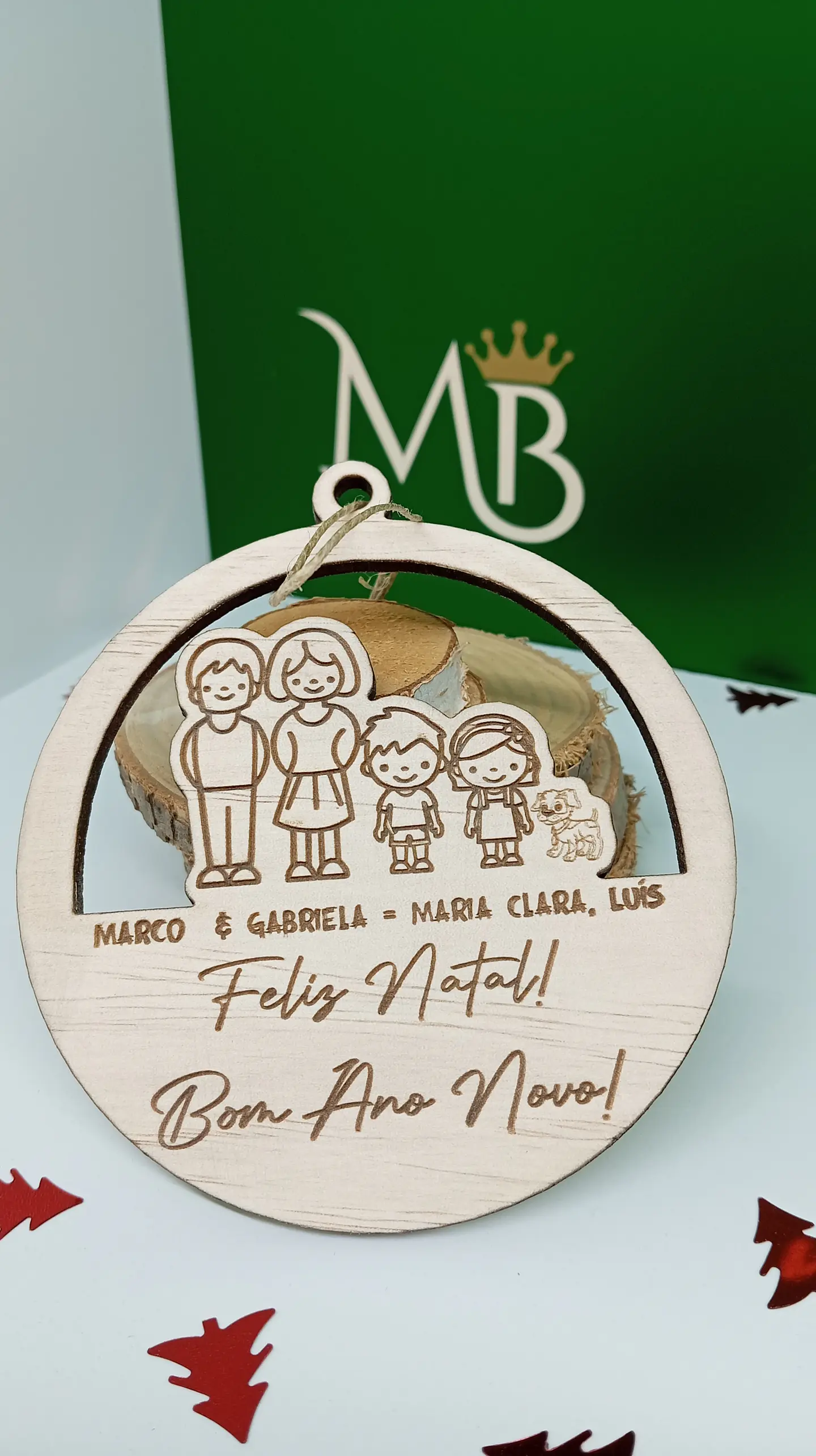 Bola Natal Família Personalizada  9