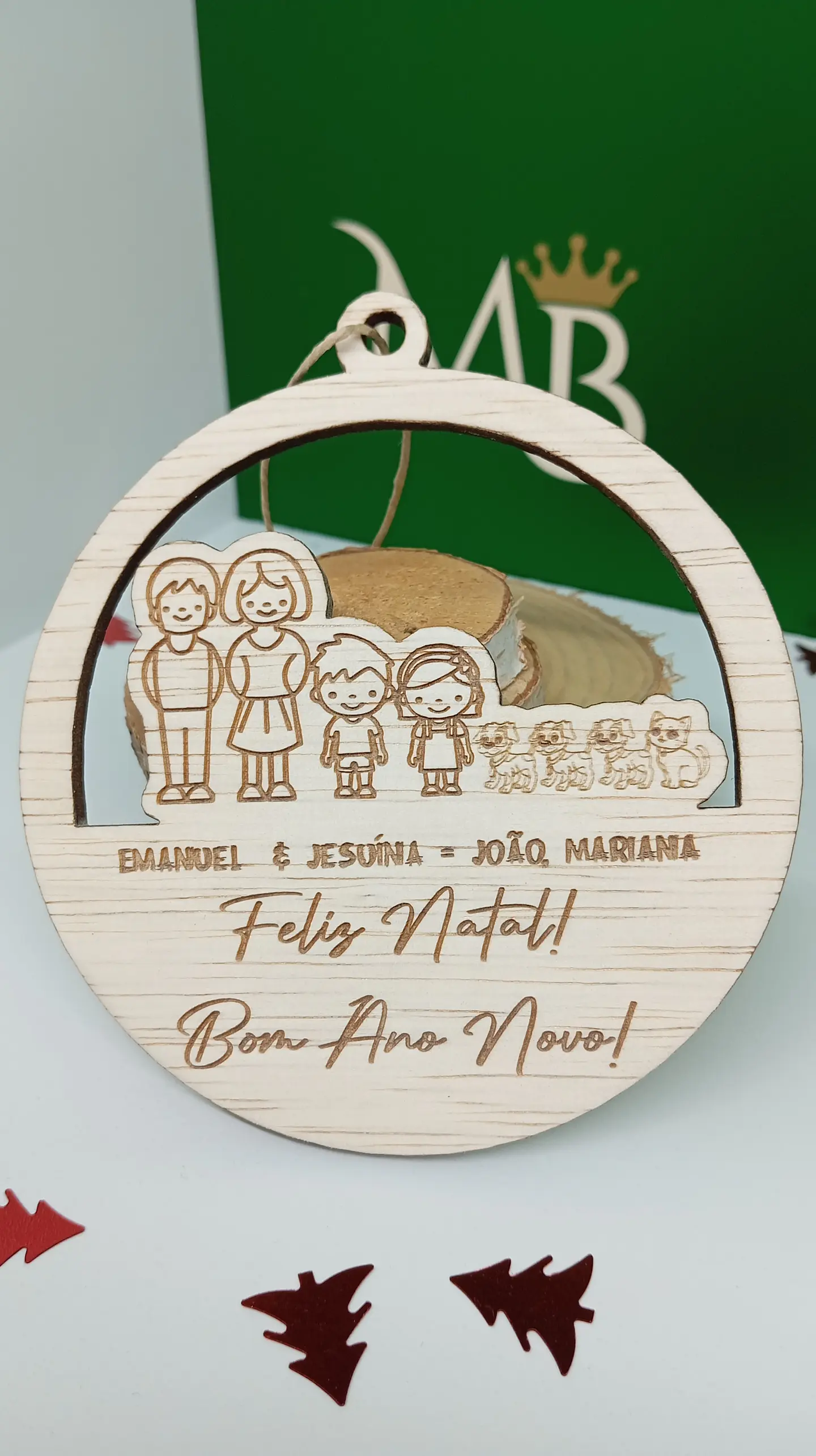 Bola Natal Família Personalizada  10