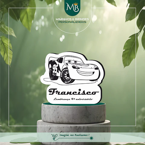 Íman Lembrança de Aniversário – Tema Faisca Mcqueen