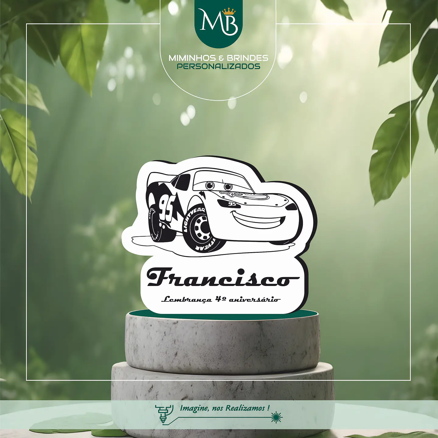 Íman Lembrança de Aniversário – Tema Faisca Mcqueen 1