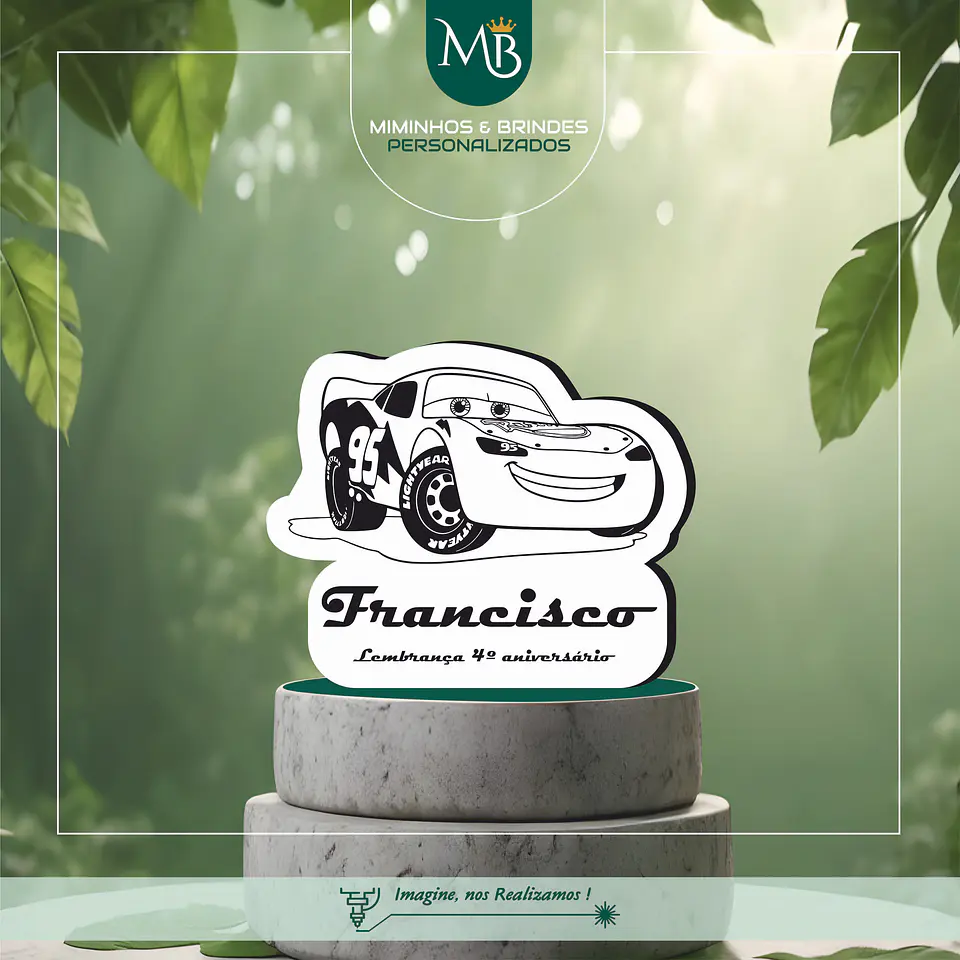 Íman Lembrança de Aniversário – Tema Faisca Mcqueen 1