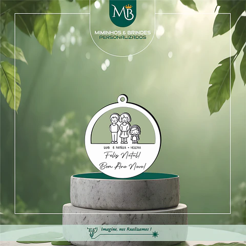 Bola Natal Família Personalizada 