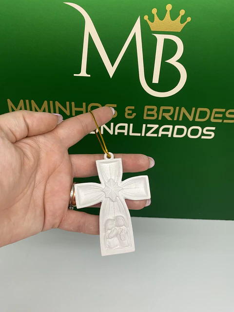 Cruz com Sagrada Família em Gesso Perfumado