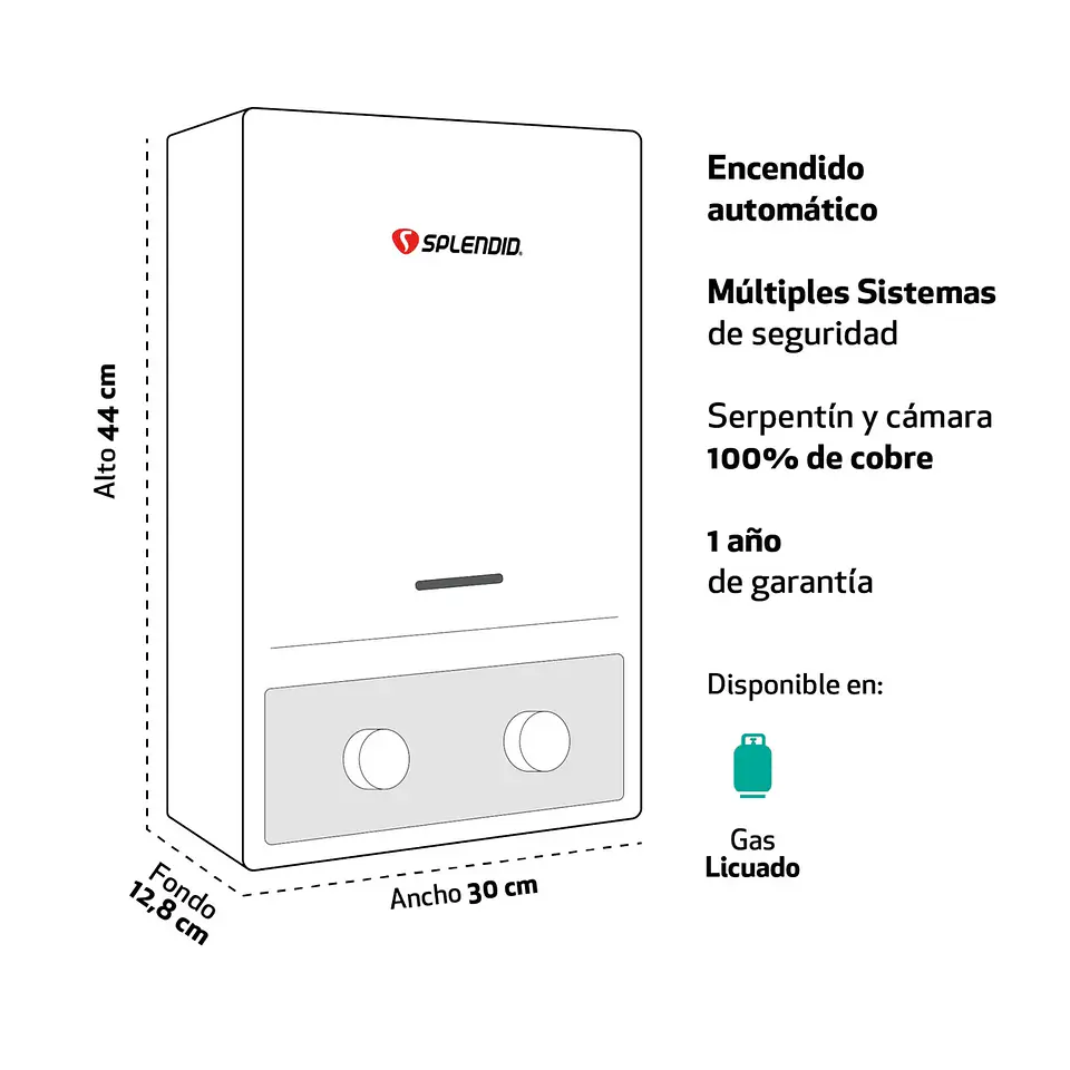 Calefont Gas Licuado 5 Litros 2