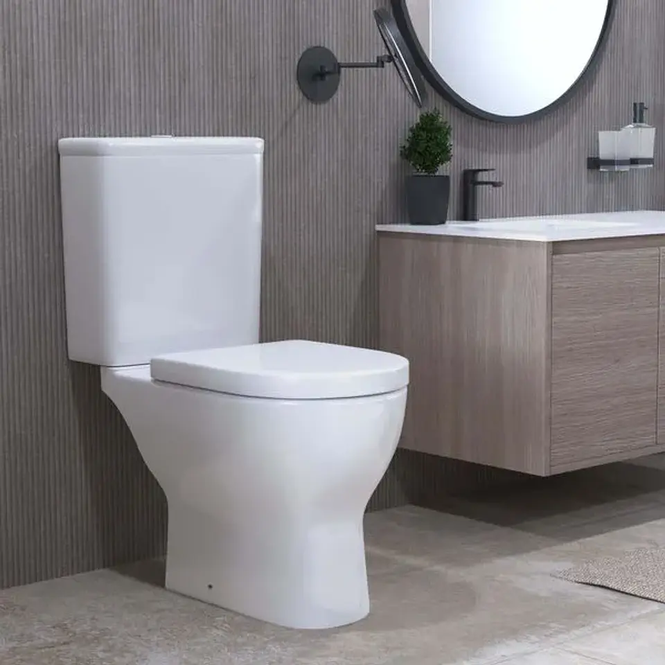 WC Two Piece Atenas Rimless ADA Descarga a Muro 180 mm 2