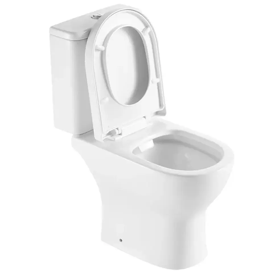 WC Two Piece Atenas Rimless ADA Descarga a Muro 180 mm 3