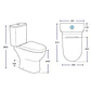 WC Two Piece Atenas Rimless ADA Descarga a Muro 180 mm - Miniatura 5