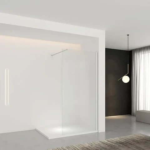 Mampara Ducha Style-N Fija Vidro Templado con Brazo Extensor Cromado 1200 mm