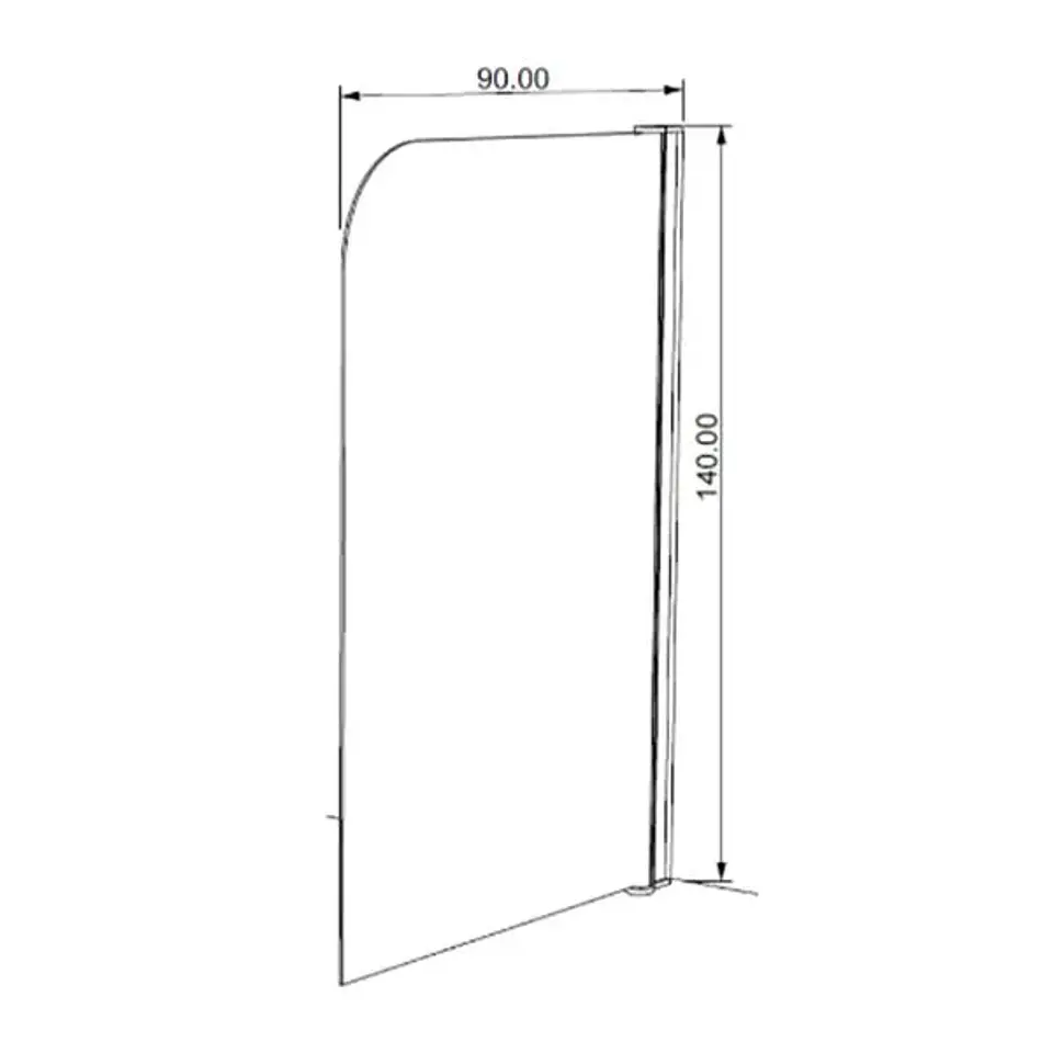 Mampara Ducha Tina Style Abatible Vidro Templado Ángulo Curvo 900x1400 mm 4