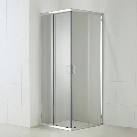 Mampara Ducha Style Esquina Corredera Vidrio Templado 800x800 mm