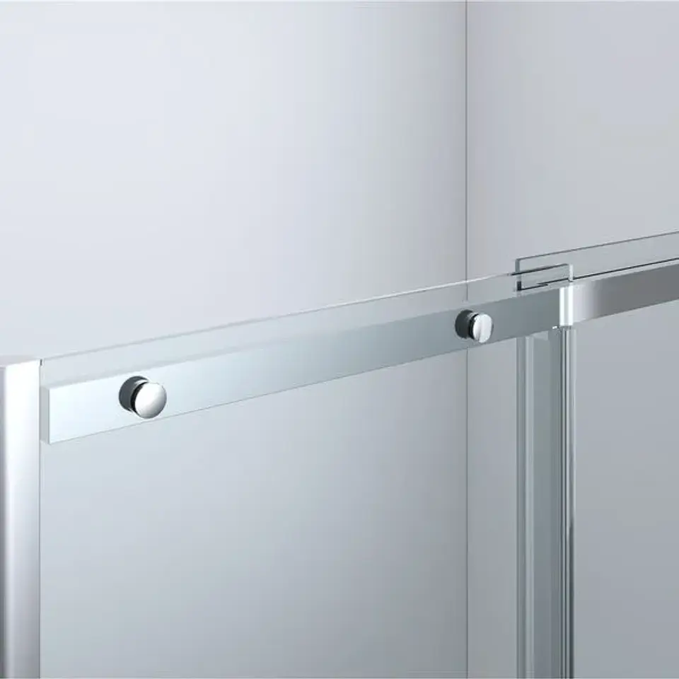 Mampara Ducha Grecia Corredera Vidrio Templado Reversible Cromada 1400x1950 mm 2