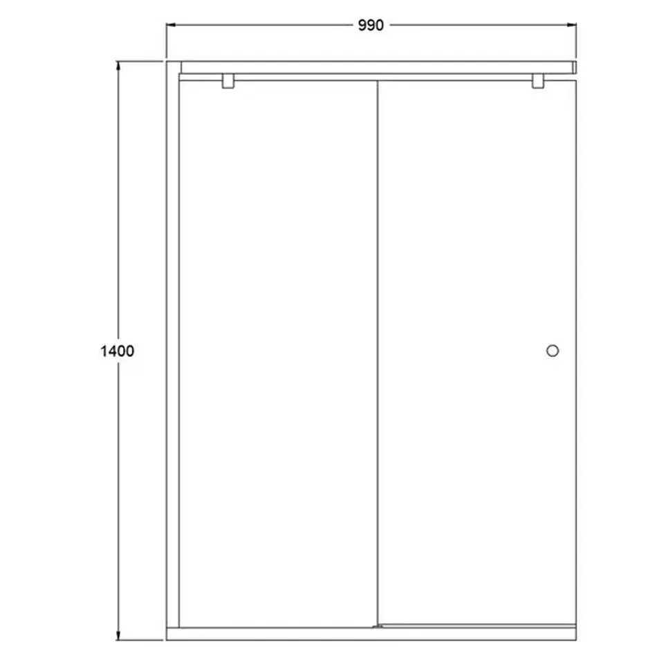 Mampara Feme Abatible y Corredera Cromo 990x1400 mm Tina 2