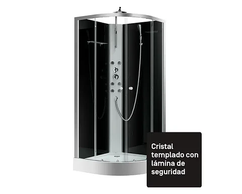 Cabina 198x90x90 cm Curva 6 Jets negro