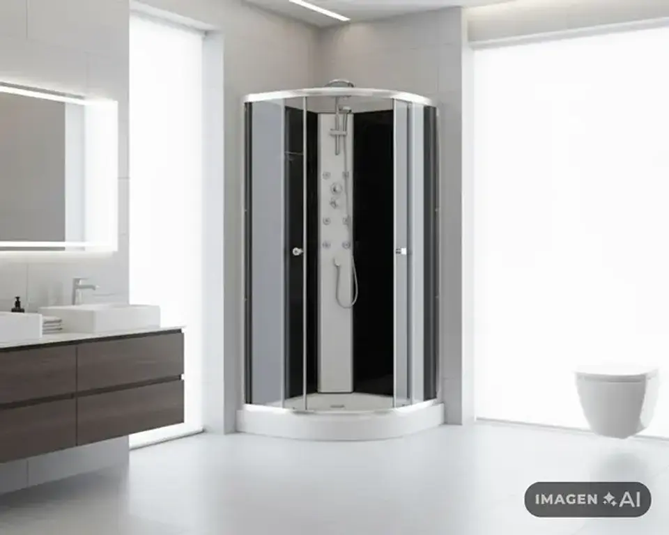 Cabina 198x90x90 cm Curva 6 Jets negro 4