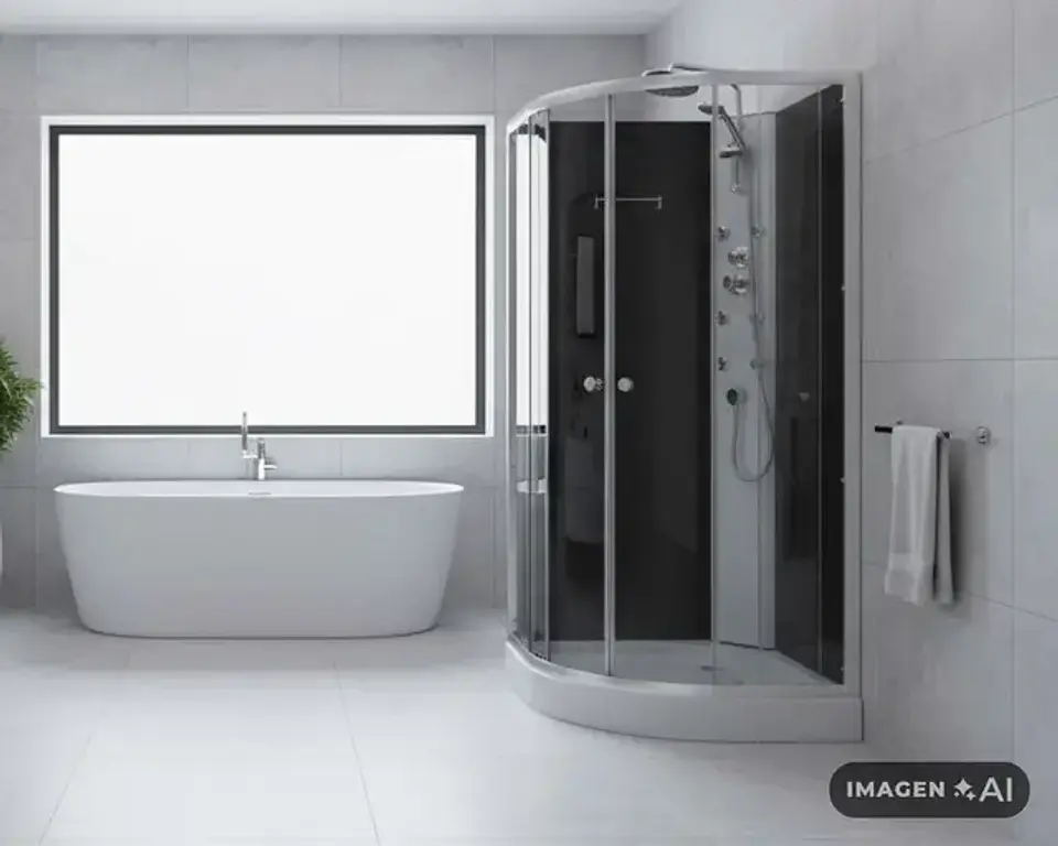 Cabina 198x90x90 cm Curva 6 Jets negro 5