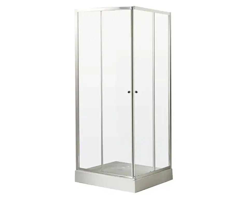 Cabina cuadrada perfil cromado 210x90x90 cm 1
