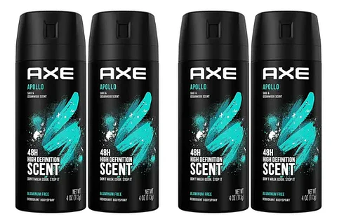 Desodorante aerosol Axe Apollo Body Spray 48h - Pack 4 un.