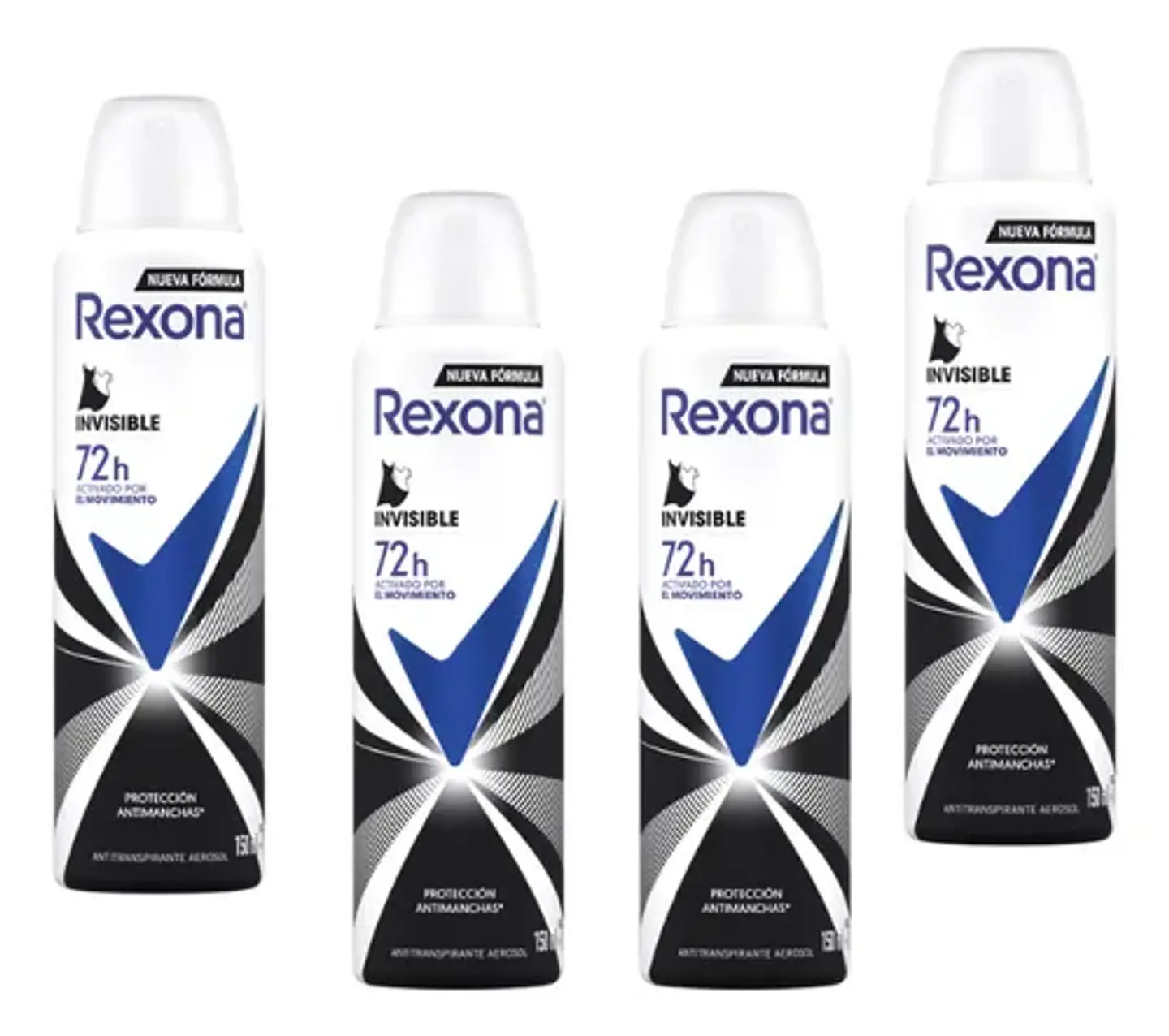 Desodorante aerosol Rexona Invisible Mujer 72h - Pack 4 un. 1