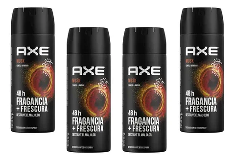Desodorante aerosol Axe Musk Body Spray 48h - Pack 4 un.