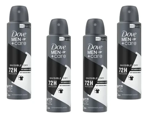Desodorante aerosol Dove Men+Care Invisible Dry 72h - Pack 4 un.