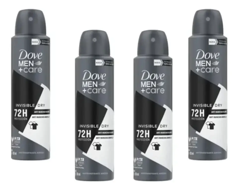 Desodorante aerosol Dove Men+Care Invisible Dry 72h - Pack 4 un. 1