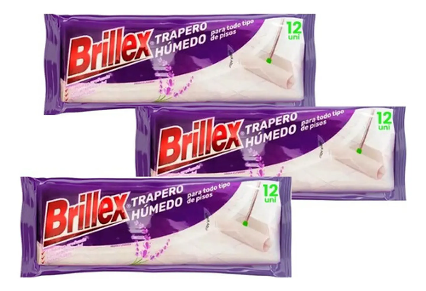 Trapero Húmedo Brillex Con Ojal 12 Un Aroma Lavanda Pack 3 U 1