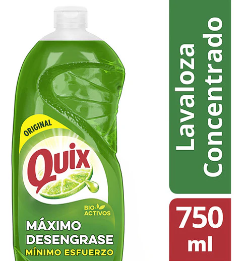 Quix Lavaloza Limón Con Bio Activos Concentrado 750ml