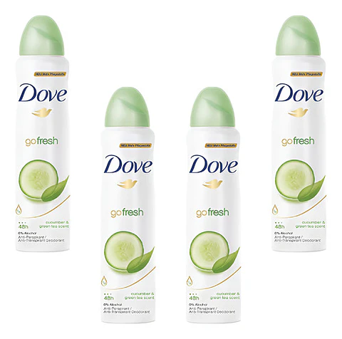 Desodorante Dove Go Fresh Pepino & Té Verde 48h Pack 4 Un Pepino Y Té Verde