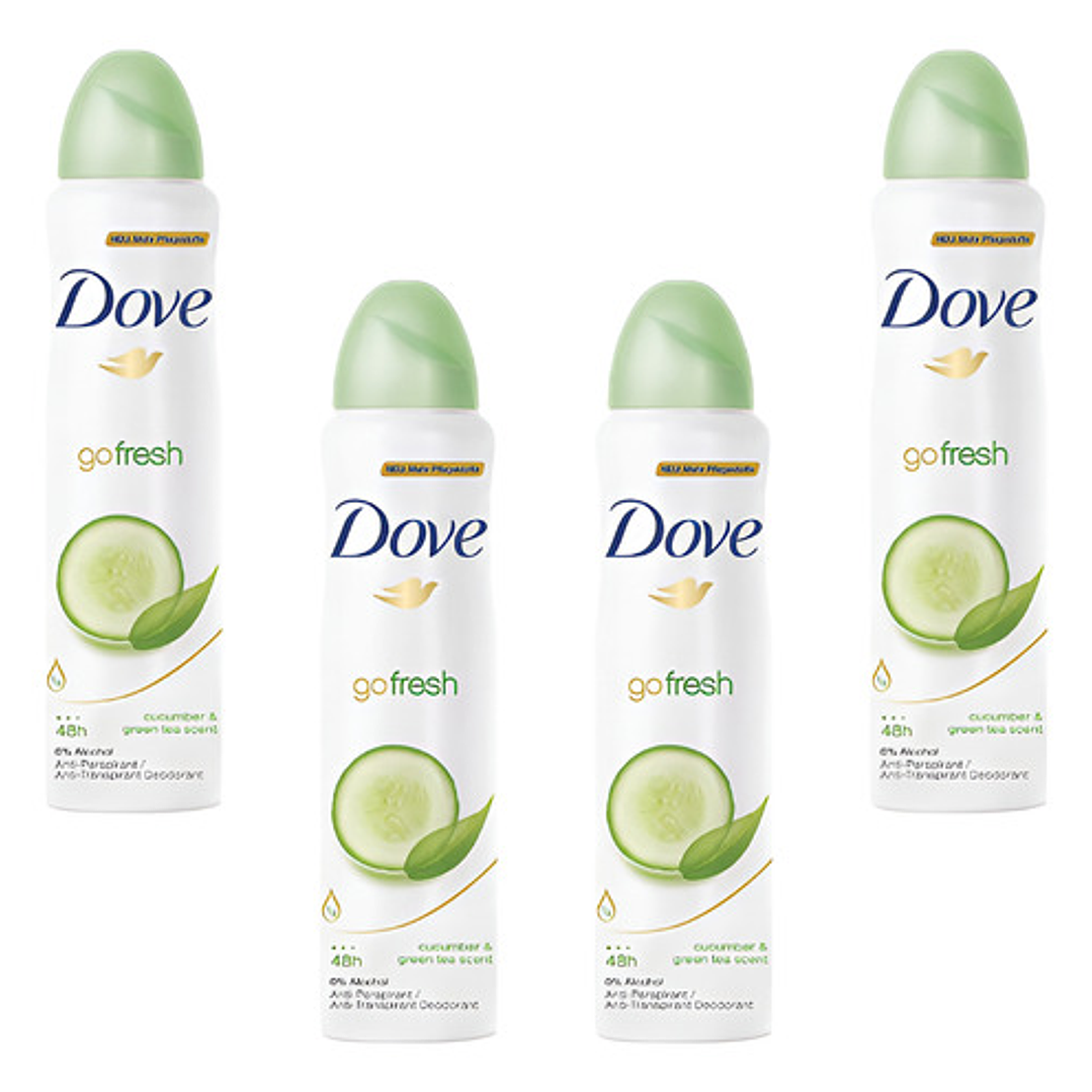 Desodorante Dove Go Fresh Pepino & Té Verde 48h Pack 4 Un Pepino Y Té Verde 1