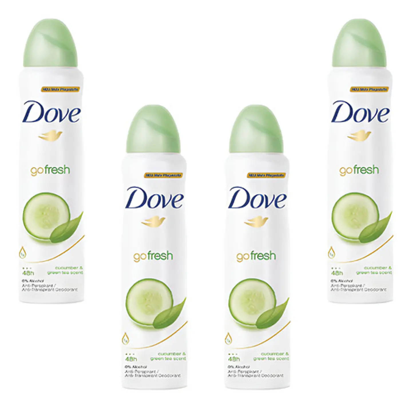 Desodorante Dove Go Fresh Pepino & Té Verde 48h Pack 4 Un Pepino Y Té Verde 1