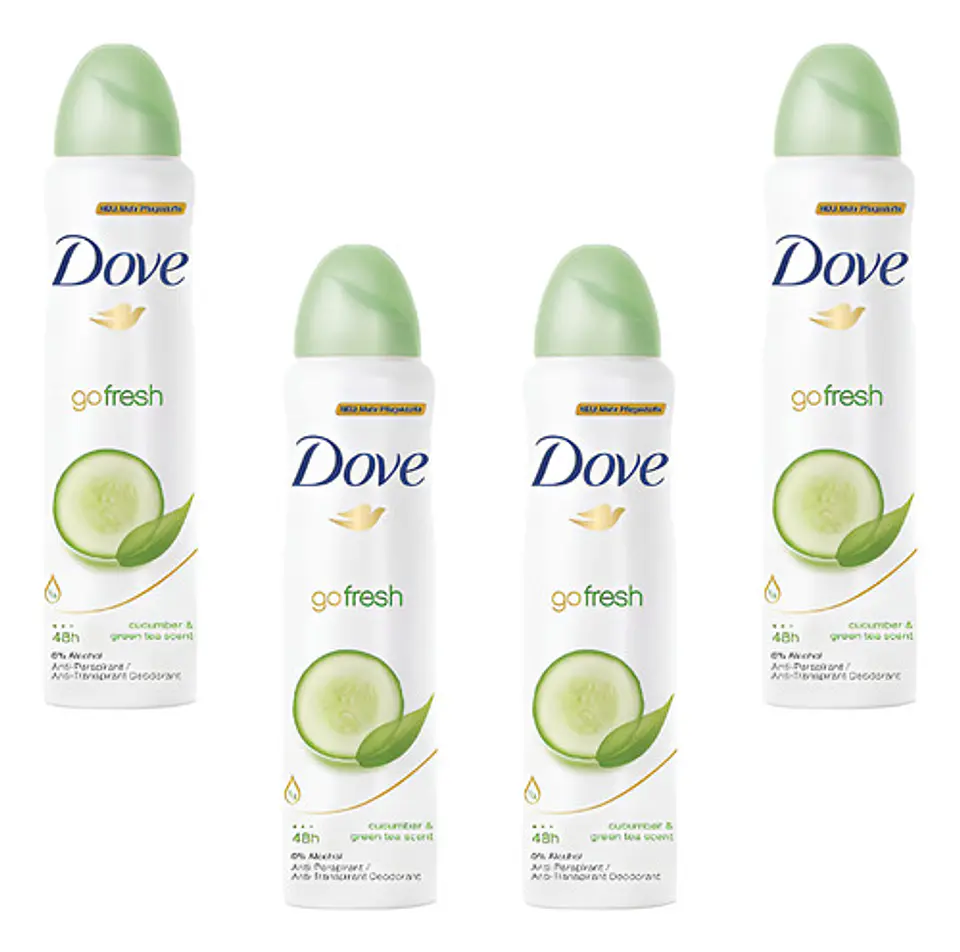 Desodorante Dove Go Fresh Pepino & Té Verde 48h Pack 4 Un Pepino Y Té Verde 1
