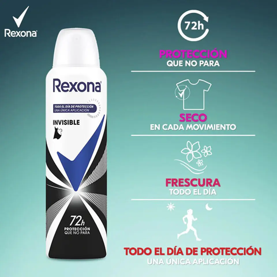 Desodorante Rexona Invisible Mujer 72h Pack 4 Un 4