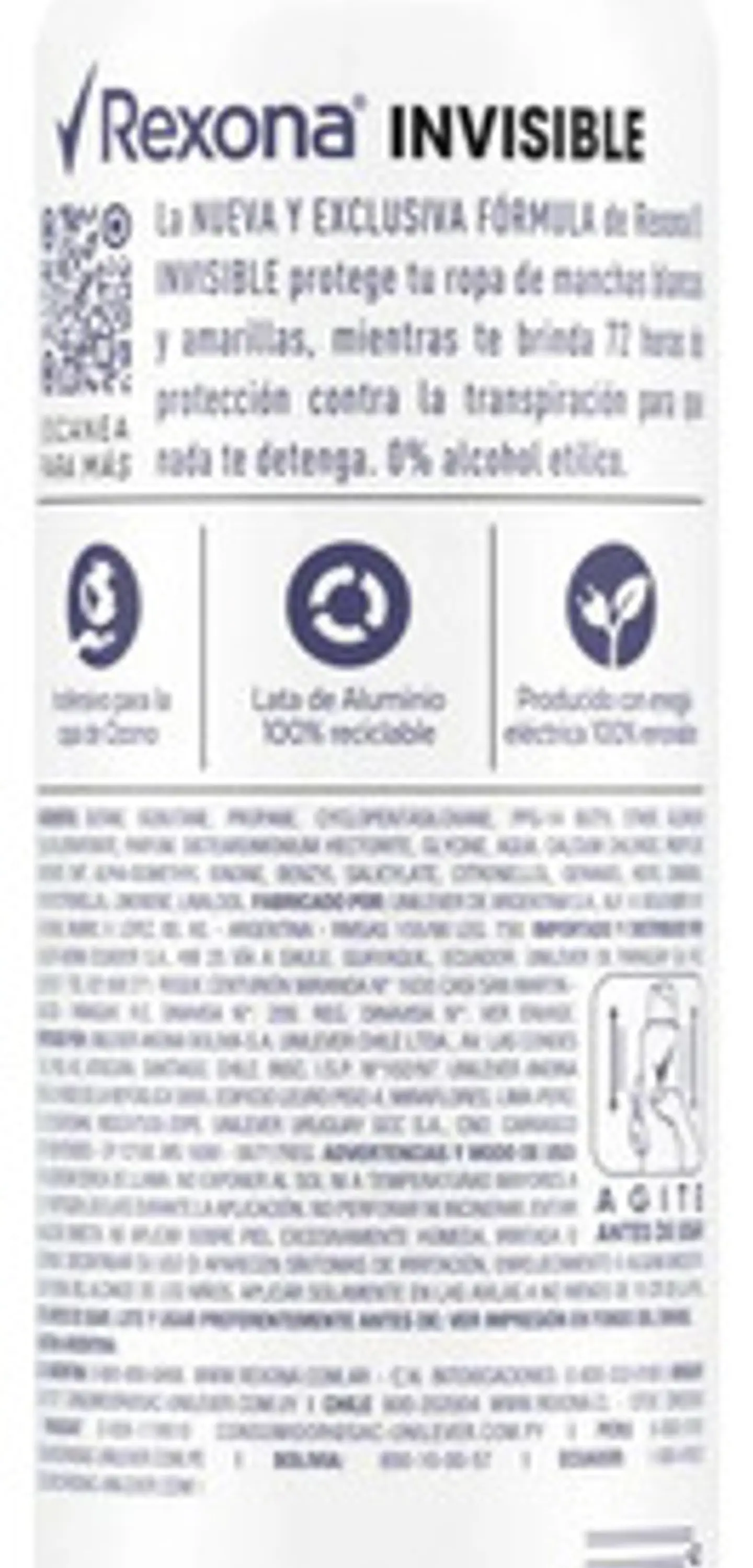 Desodorante Rexona Invisible Mujer 72h Pack 4 Un 6