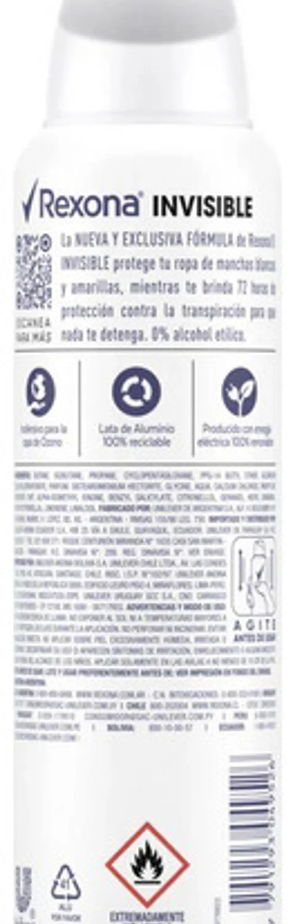 Desodorante Rexona Invisible Mujer 72h Pack 4 Un 6