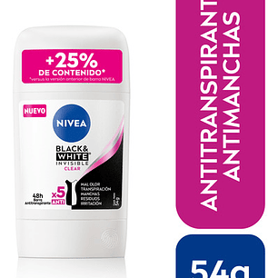 Desodorante Nivea Mujer Black&white Clear 72h 54g