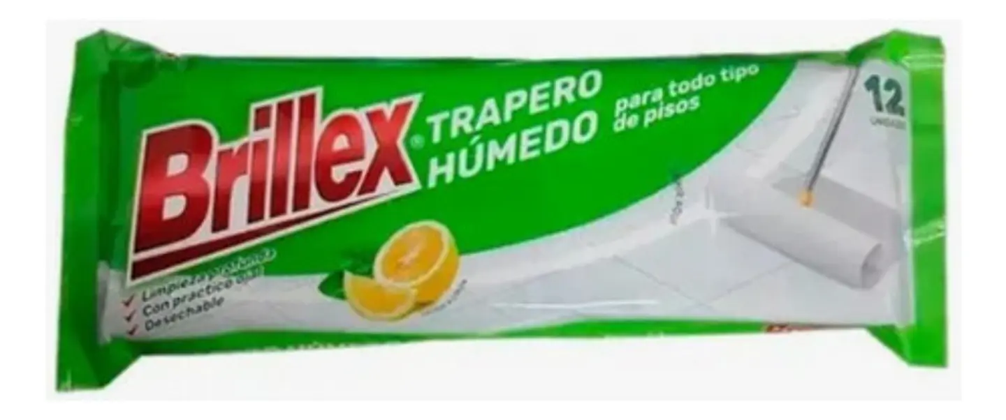Trapero Húmedo Brillex Con Ojal 12 U. Aroma Limón Pack 3 U 1