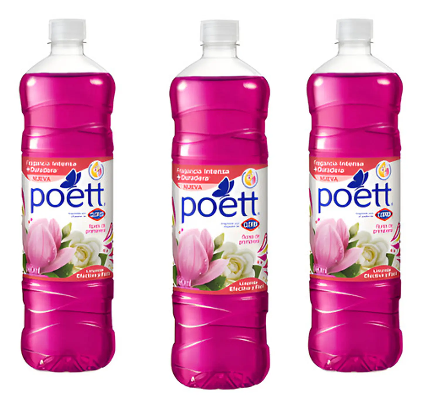 Poett Con Ayudin Flores Primavera 900ml Pack 3u Limpiapisos 1