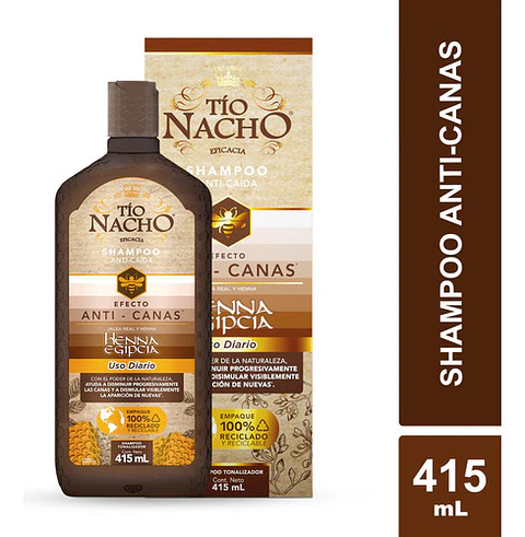 Tio Nacho Shampoo Tonalizador Anti-canas Y Anti-caída 415 Ml