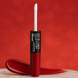 Petrizzio Labial Ultra Lasting 12 Hrs 2 Pasos Tono Rojo